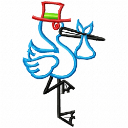 Egret Embroidery Design 2